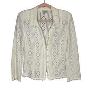 Vintage Caroline Charles London Knit Crochet Blazer Jacket
